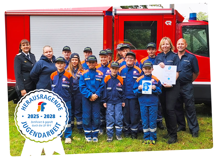 Auszeichnung mit dem Qualitätssiegel „Starke Jugendfeuerwehr“ durch die Stellv. Landesjugendwartin