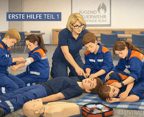 Erste-Hilfe Teil 1 bei der Jugendfeuerwehr Rom